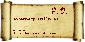 Hohenberg Dániel névjegykártya